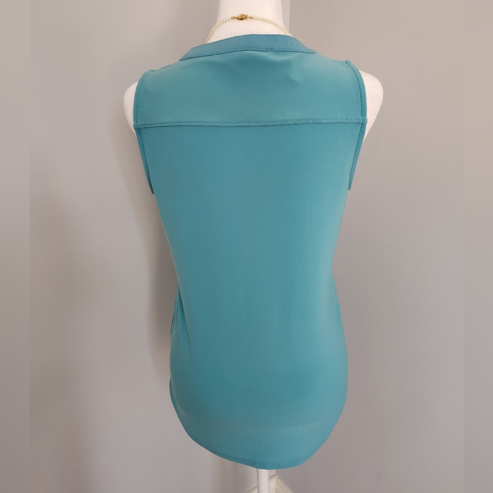 WHBM Sleeveless Teal Lace-Up Top With Silver Eyelets XS - Picture 5 of 8